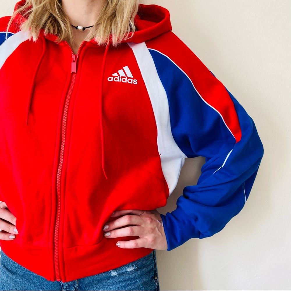 New Adidas track Zip-Up Hoodie Sweatshirt - Picture 8 of 14